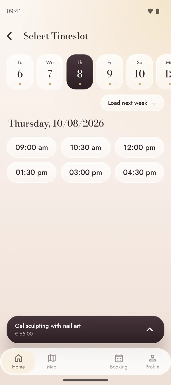 Choosing a free time slot